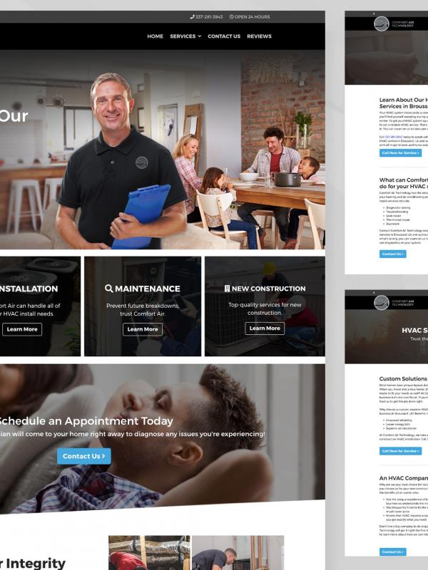 Website Design Comfort Air 600x800