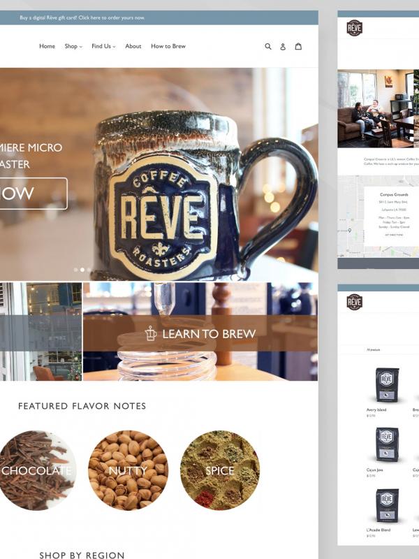 Website Design Reve Coffee 600x800